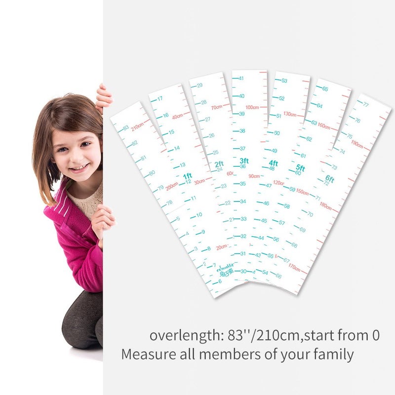 kolymax Growth Chart for Kids Height Chart Ruler Wall Decor for Measuring Kids Boys Girls, White (Middle 83''x1.37'') - Image 4